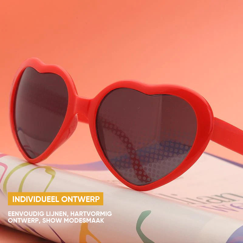 Grote extra grote hartvormige dameszonnebril