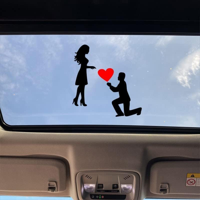 Koppelstickers Autosticker: Romantische Huwelijksaanzoekdecoratie