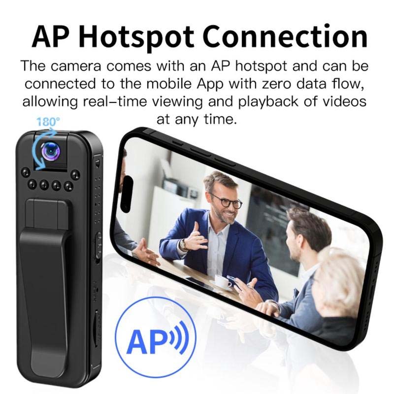 Draadloze 1080P vlog-lichaamscamera