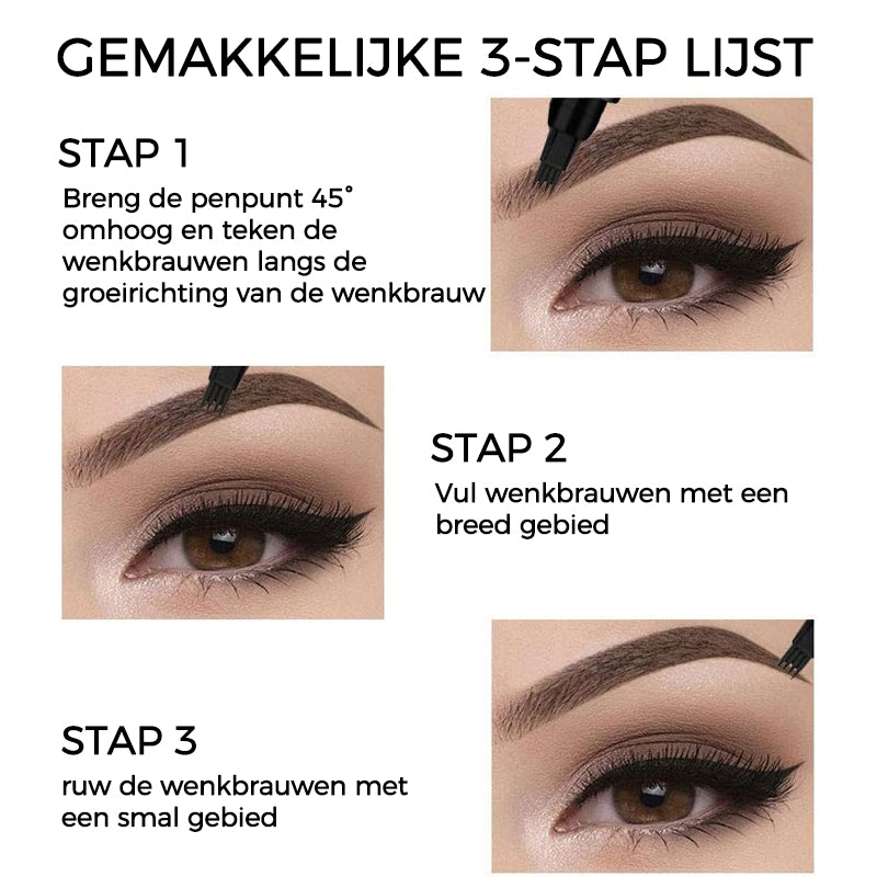 Waterdicht wenkbrauwpotlood met microvorkpunt