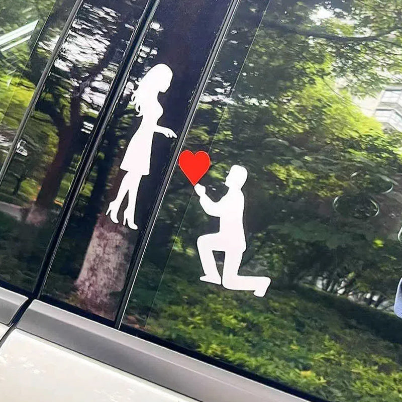 Koppelstickers Autosticker: Romantische Huwelijksaanzoekdecoratie