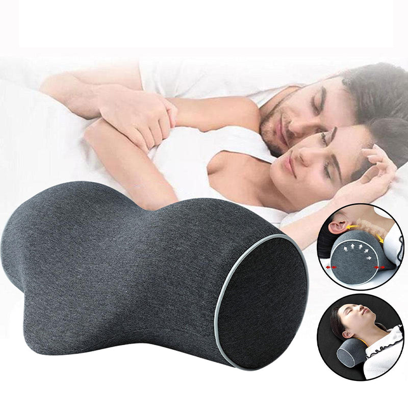 Memory foam cervical traction pillow