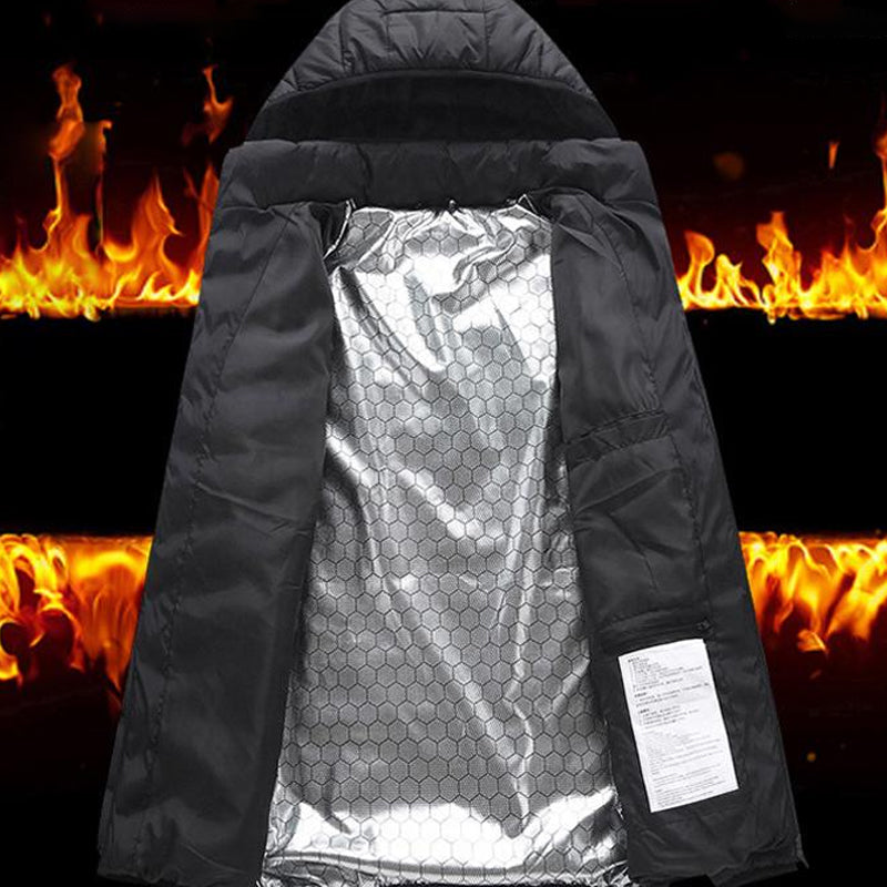 USB-verwarmde katoenen jas met negen zones en capuchon