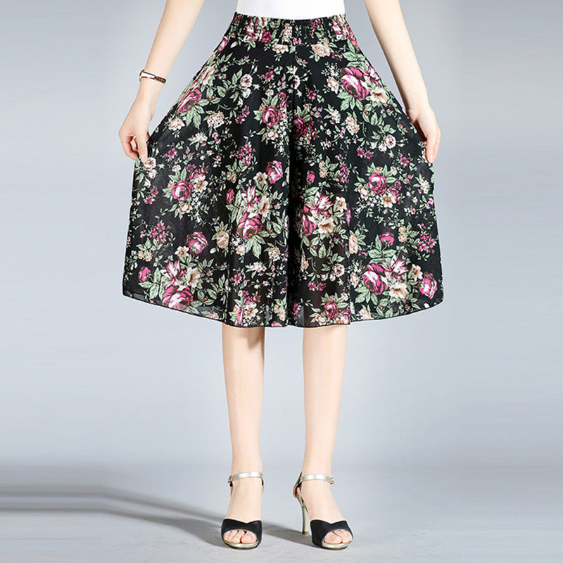 Culottes met wijde pijpen voor dames in vintage stijl