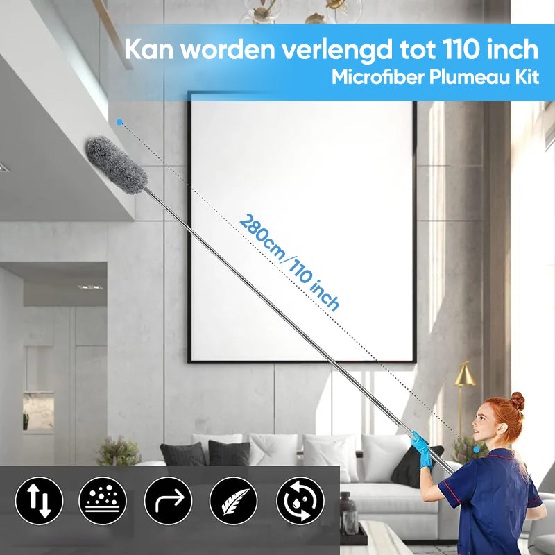 Intrekbare wasbare gebogen microfiber stofdoek