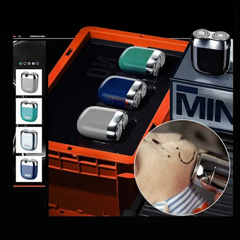 Oplaadbaar waterdicht compact elektrisch scheerapparaat voor thuis, auto, reizen