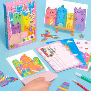 Creatieve Rainbow Scratch Art ansichtkaartenset voor kinderen