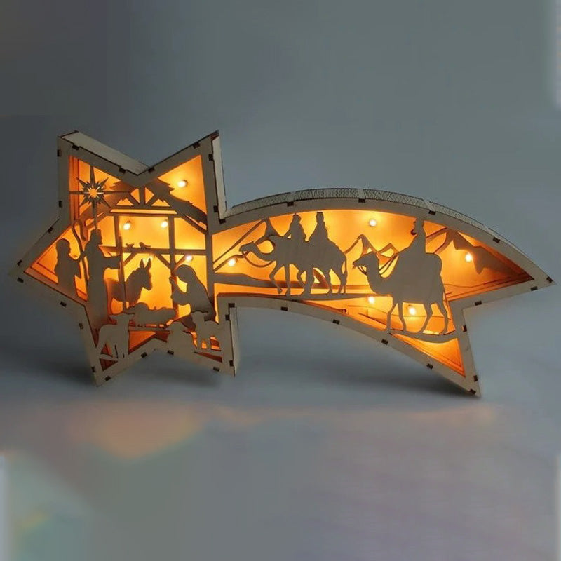 LED houten kerststerlicht