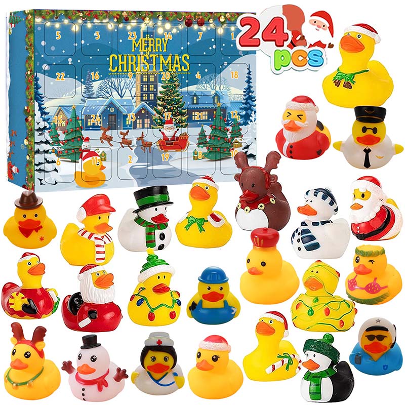 24 stuks kerstbadeendjes adventskalender