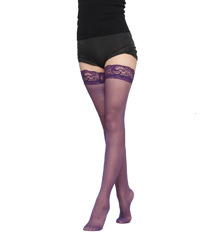 Ultradunne sexy kanten zwarte kousen