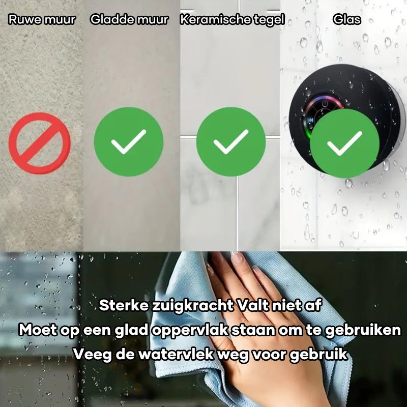 Mini Bluetooth-doucheluidspreker met ledlicht