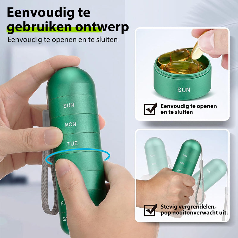 7 dagen draagbare pillendoos voor op reis