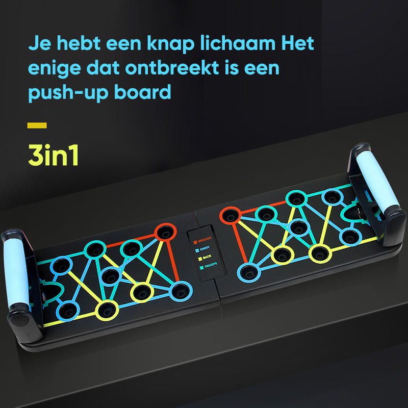 Opvouwbare push-up multi-spiertrainer