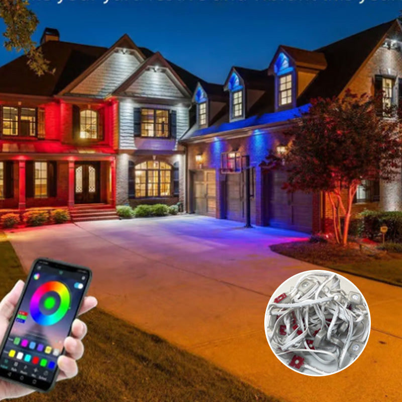 Kleurrijke dakrandverlichting voor buiten