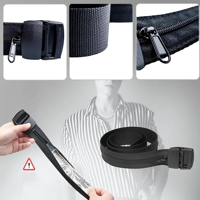 Anti-diefstalriem met verborgen geldzakje