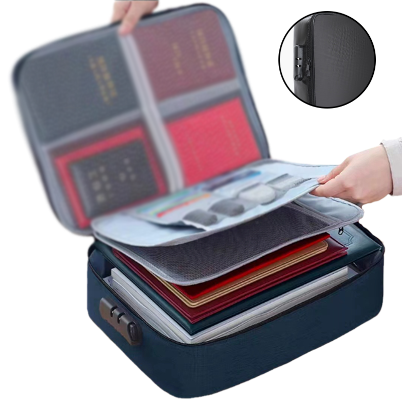 Waterdichte en vuurvaste afsluitbare opbergtas voor documenten