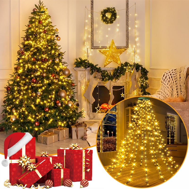 Kerstboomwatervalverlichting met ring