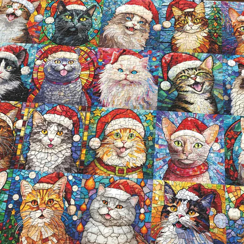 Fijne kerst katten adventskalender puzzel