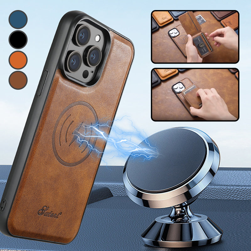 Leren kaarthouder telefoonhoesje