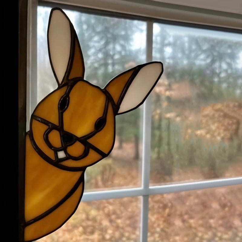 Grappige raamhoekdecoratie