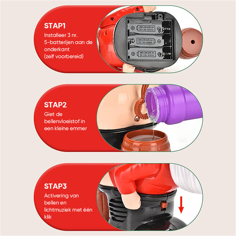 Grappige kerstman bellenblaasmachine