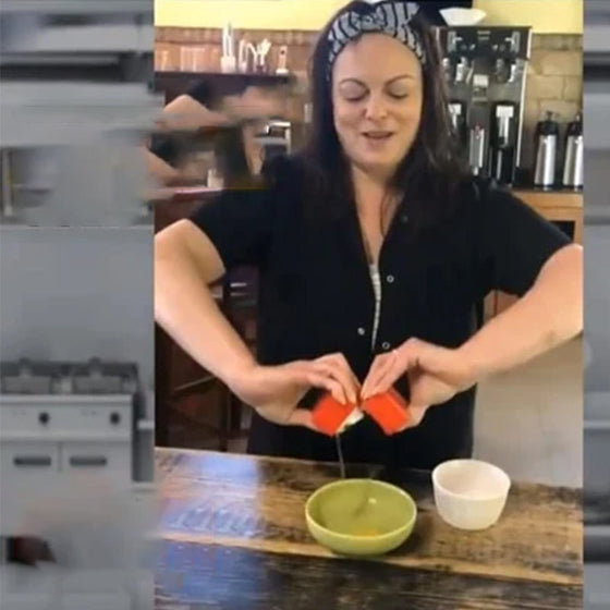 Draagbare eierscheider