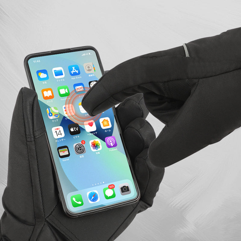 Warme, verwarmde handschoenen met touchscreen