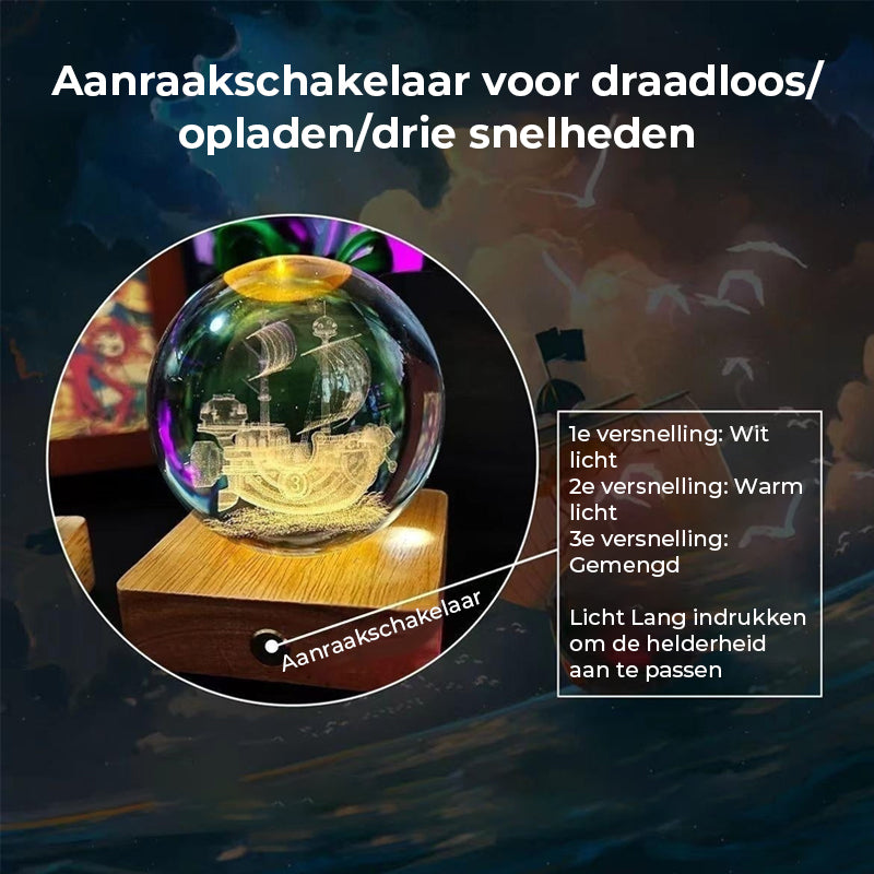 Kristallen bol nachtlampje Creatief doe-het-zelf oplaadbaar verlichtingsnachtlampje
