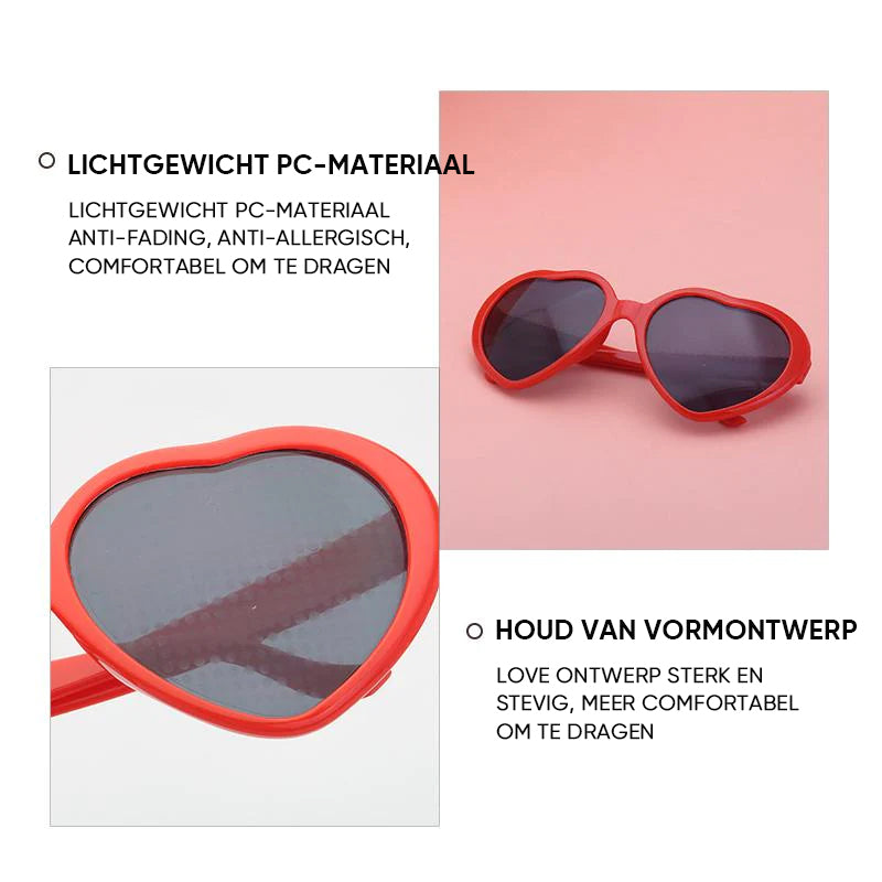 Grote extra grote hartvormige dameszonnebril