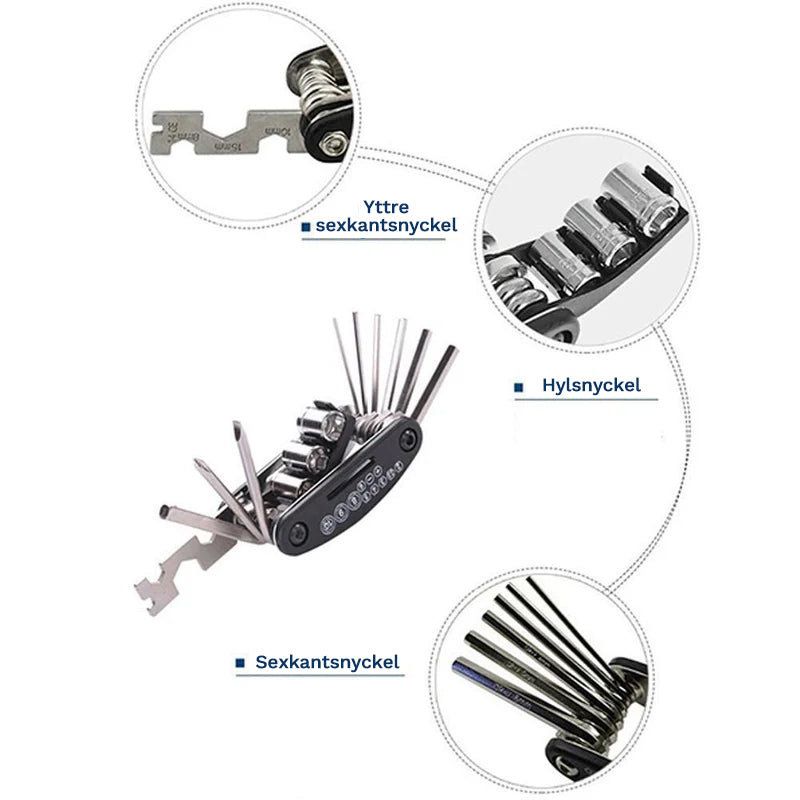 16-in-1 verchroomde EDC-multitool