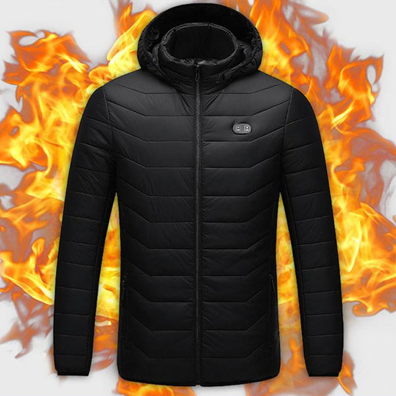 USB-verwarmde katoenen jas met negen zones en capuchon