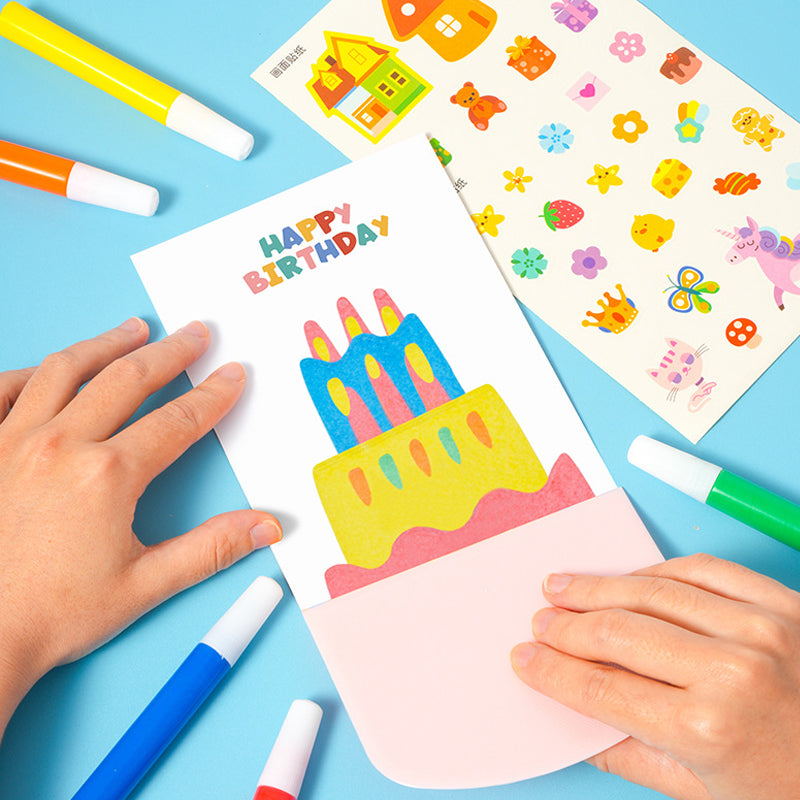 Creatieve Rainbow Scratch Art ansichtkaartenset voor kinderen