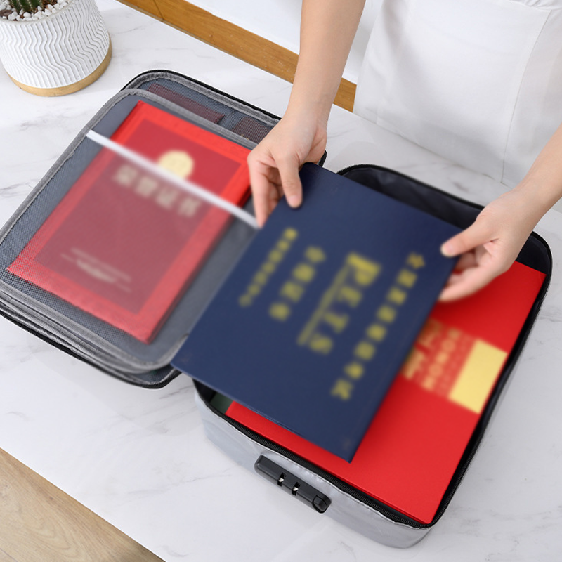 Waterdichte en vuurvaste afsluitbare opbergtas voor documenten