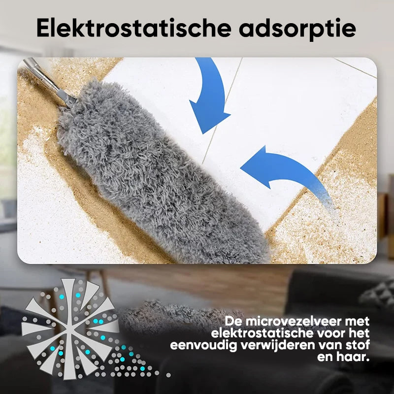Intrekbare wasbare gebogen microfiber stofdoek