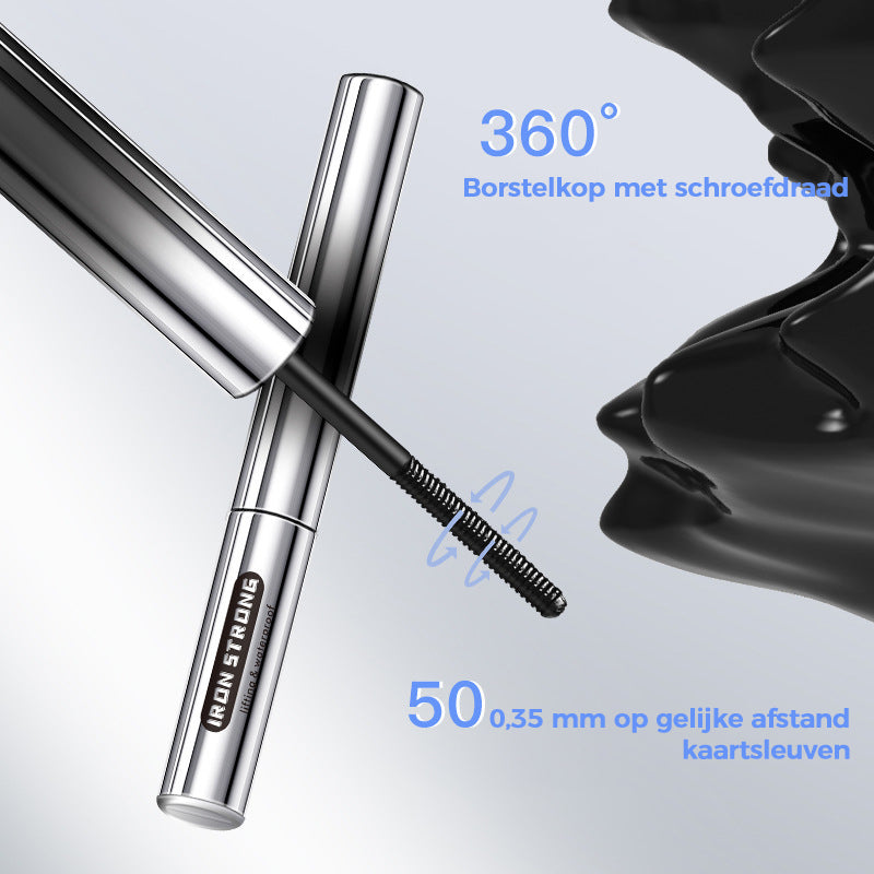 Waterproof en veegvaste mascara in metalen flessen