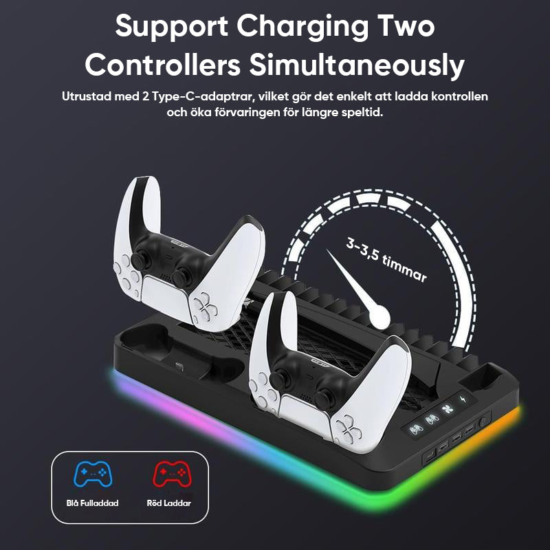 Oplaadbasis-koelbeugel voor dubbele PS5-controller