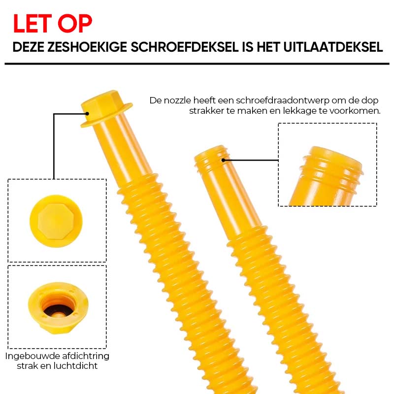 Verbeterde vervangende gasflestuit met flexibele spuitmond