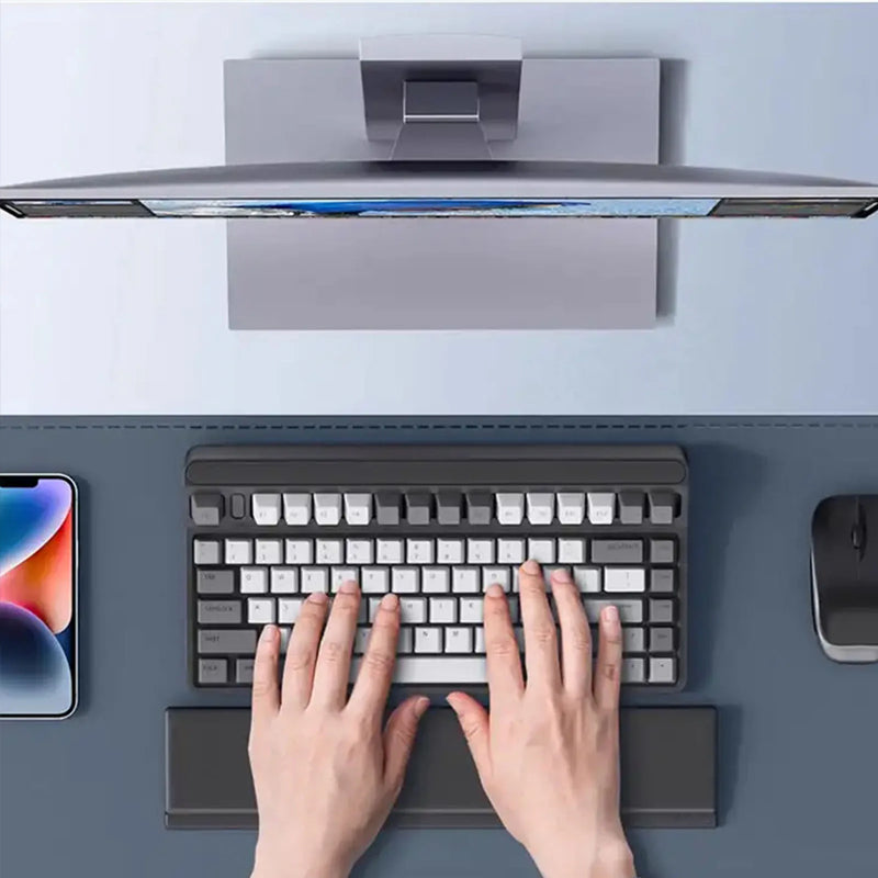 Toetsenbordpolssteun met opbergdoos voor bureaubladpartitie