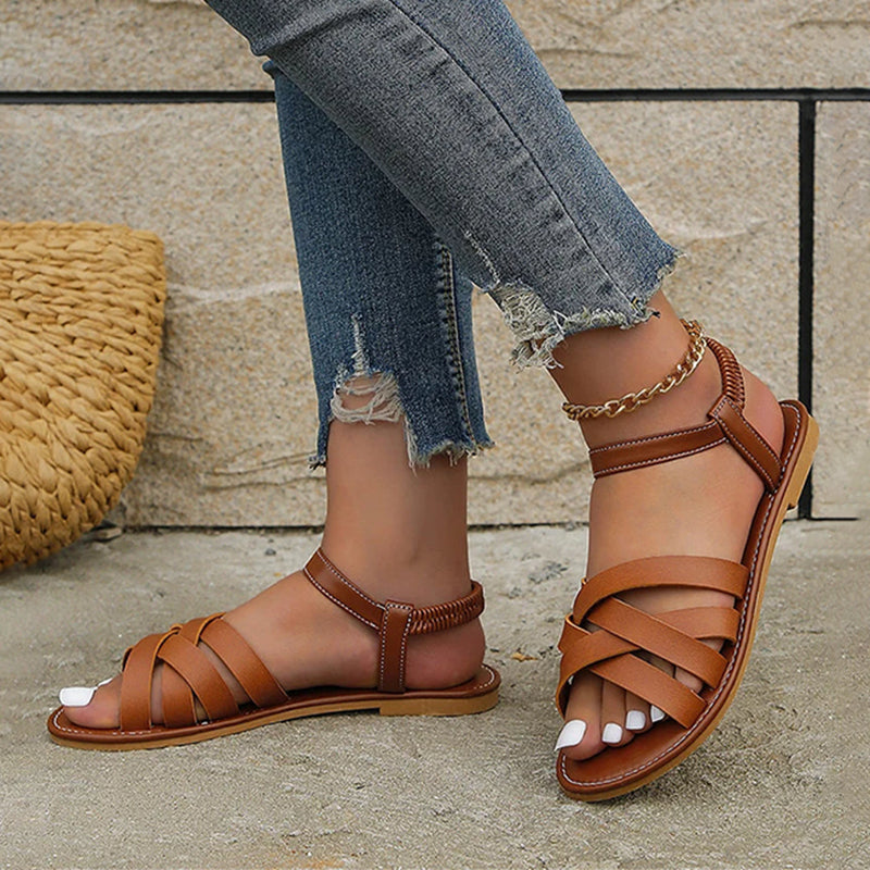 Sandalen met platte band