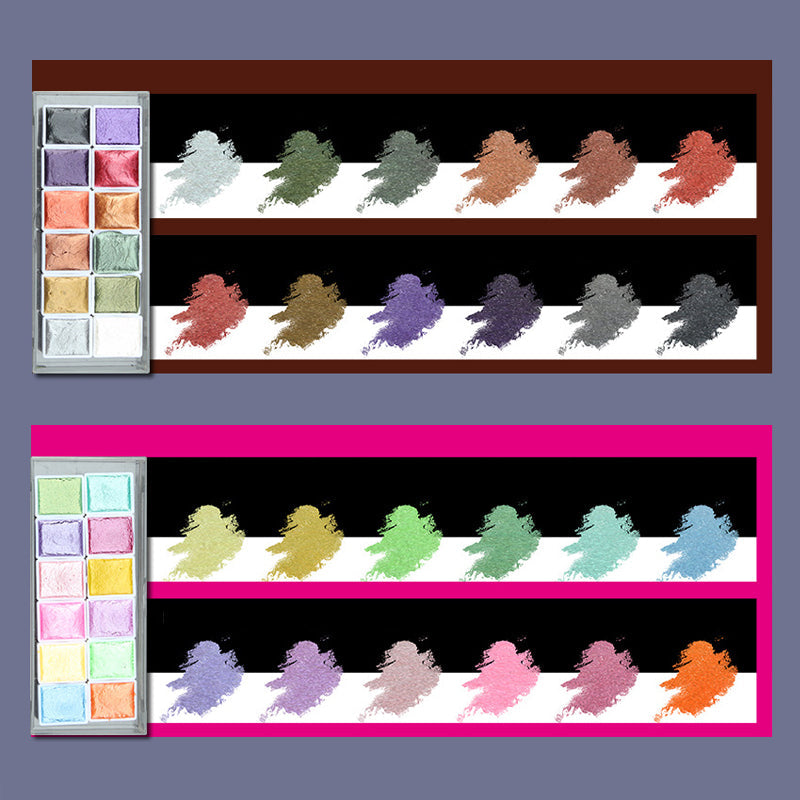 6/12 kleuren solide aquarelverfset