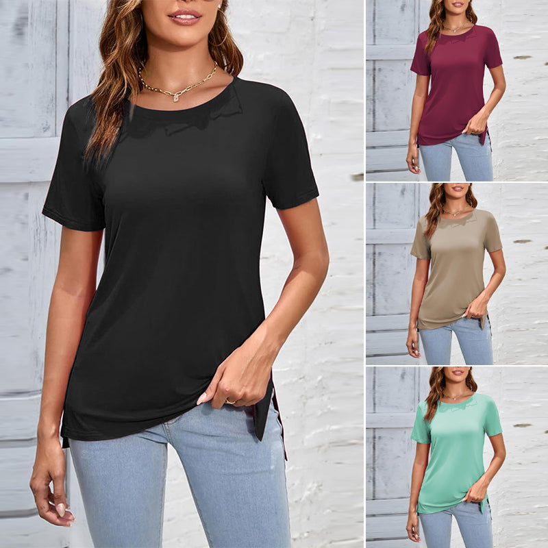 Casual dames-T-shirt met zijsplit