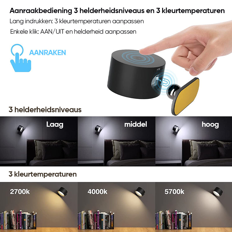 Magnetische wandlamp
