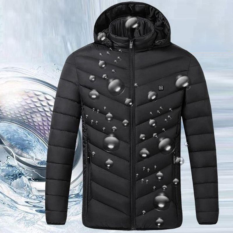 USB-verwarmde katoenen jas met negen zones en capuchon