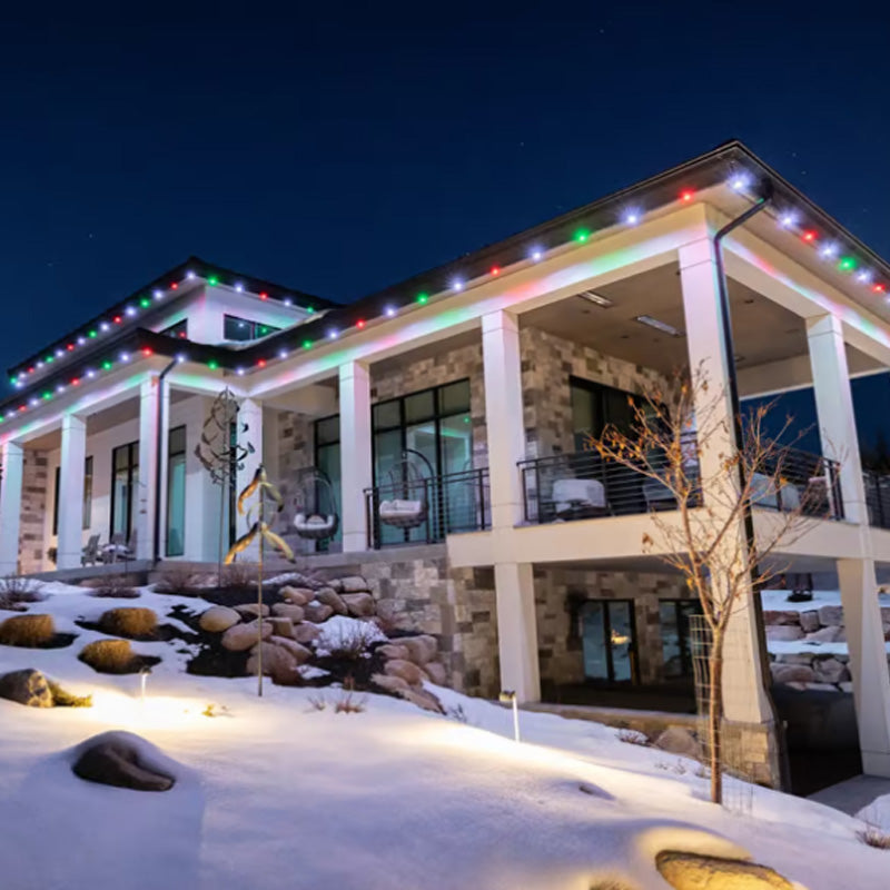 Kleurrijke dakrandverlichting voor buiten
