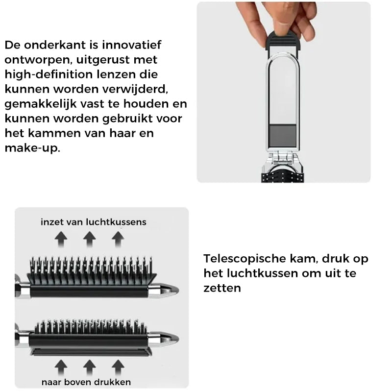 Opvouwbare haarborstel voor op reis
