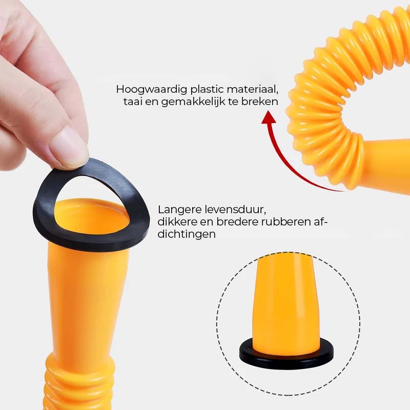 Verbeterde vervangende gasflestuit met flexibele spuitmond