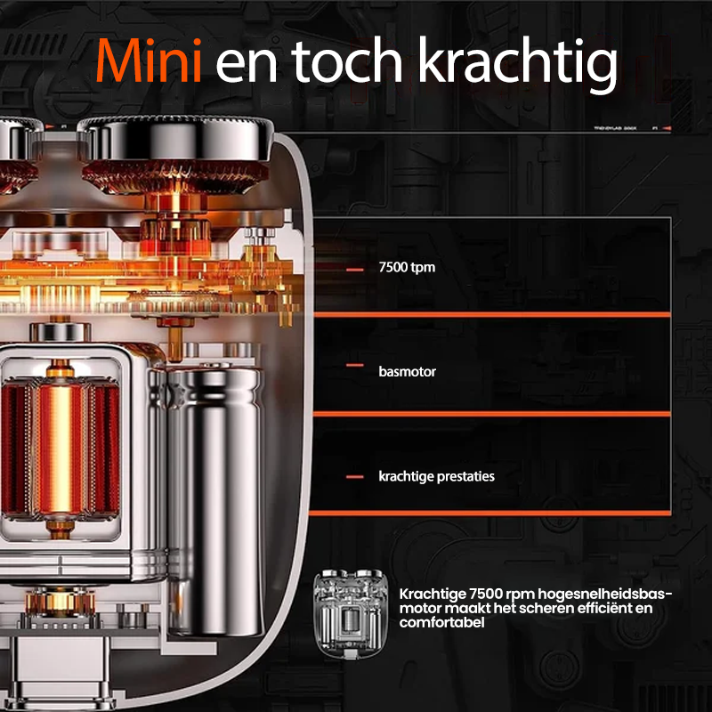 Oplaadbaar waterdicht compact elektrisch scheerapparaat voor thuis, auto, reizen
