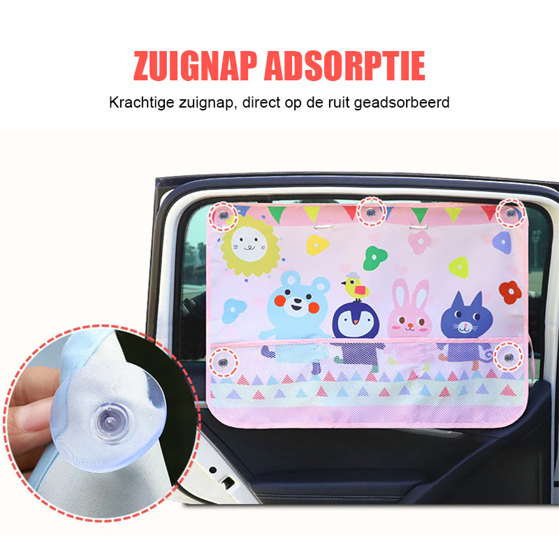 Cartoon autoraam gordijn