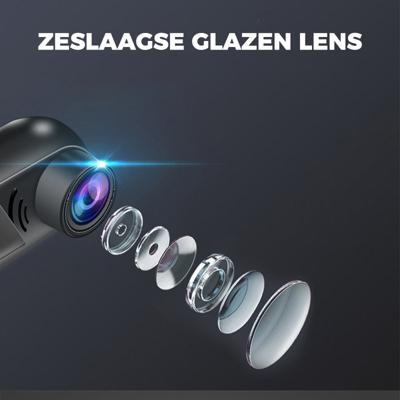 1080P HD 360° roterende Mini ADAS-dashcam