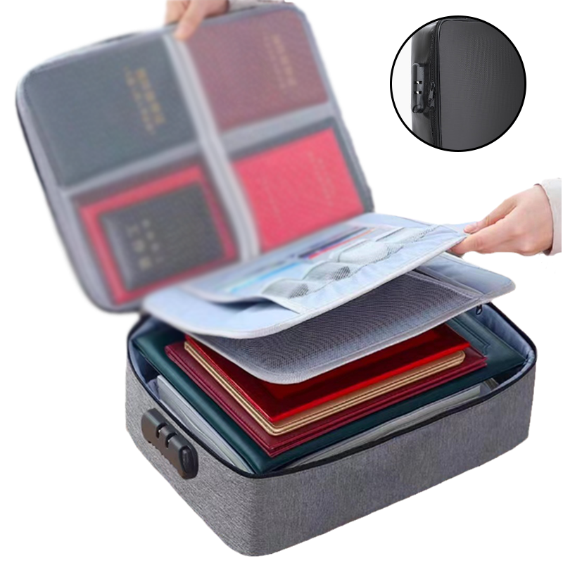 Waterdichte en vuurvaste afsluitbare opbergtas voor documenten